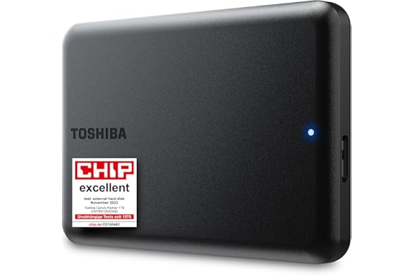 Toshiba Canvio Partner 1TB Disco Duro Externo portátil de 2,5'', USB 3.2, Compatible con Mac y Windows. Xbox, PS4, PS5 (HDTB510EK3AB)