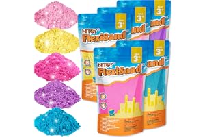 NiToy FlexiSand 5 kg självhäftande formbar sand, torkar aldrig ut, kul för barn från 3 år och uppåt, bulkpåfyllning för sensoriska sandlåda leksaker, idealiskt för att forma, klämma och rulla (11 lbs