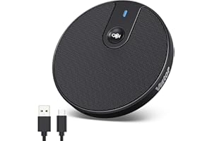 Veetop Conference Microphone 360° Omnidirectional USB Computer Microphone with Mute Plug & Play & 3.5mm Aux Jack USB PC Mic for Video Conference Zoom Meeting Skype Recording Gaming（Not Speaker）