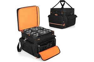 Luxja Borsa per 2 Luci Discoteca o Luce da Palco a Testa Mobile, Borsa per Luce da Palco con Divisore Interno e Tasche per Accessori, Nero