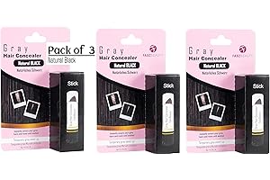 FABZ BEAUTY Root Touch Up Stick for Women & Men | Easy Hair Root Colour Touch Up for Grey Coverage, Long-Lasting Hair Colour with Magic Retouch, Natural & Quick Application (Natural Black Pack of 3)