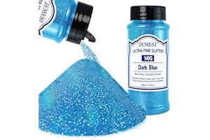 JEMESI Paillettes Holographiques Ultra-Fines - 140g - Paillettes de Maquillage Bleu foncé Pour Cheveux, Visage, Corps, Ongles, Maquillage de Fête, Résine et Artisanat
