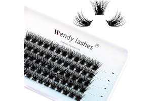 WENDY LASHES Indywidualne Rzęsy Diy Rzęsy Klastra Rzęs Rozszerzenia D Curl 0.07mm Rzęsy Klastra 16mm Miękkie I Wispy Rzęs Rozszerzenia Klastry Wielokrotnego Użytku Indywidualnych Rzęs (FD-B-0.07-D-16)