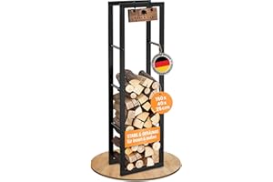 BLACK OAK Kaminholzregal JACK 150x40x25cm schwarz - für innen & außen bis 400kg Holz - Metall Stahl Rahmen pulverbeschichtet rostfrei Brennholzregal Holzregal Kaminholz Aufbewahrung für Brennholz