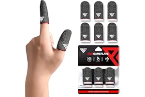 Progameplays Fingerhüllen für Gaming, Pubg Cod Handy, atmungsaktiv, Anti-Schweiß, Anti-Trockenheit, Gaming-Telefon-kompatibel, Ultra-empfindliche Fingerhandschuhe (Silberfaser, Silber Rot)