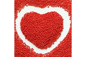 VOOMOLOVE Seed BeadsBulk 2mm Red Seed Beads for Jewelry Making 110 Grams About 9800pcs,12/0 Glass Craft Beads for Making Earrings, Bracelets, Pendants, Waist Jewelry（Red）
