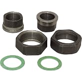 Malleable Cast Iron Threaded Pump Fitting Set, Colour: Black, DN 25 (1") IG x DN 40 (1 1/2") IG