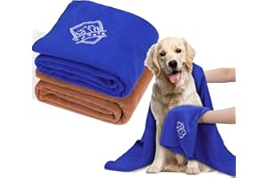 Zvonema ZNM Ręcznik dla psa, Szlafrok Mikrofibra Szybkoschnący Ciepły Ręcznik Dla Zwierząt Domowych Ręcznik Ręcznik kąpielowy dla małych i dużych psów/kotów, 115,73 cm, Niebieski i brązowy