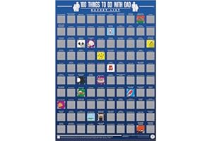 GIFT REPUBLIC 100 Things To Do With Dad Bucket List Scratch Poster Father's Day Christmas Birthday Gift Interactive Bucket List