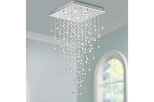 BESTIER Moderno cristallo goccia di pioggia lampadario illuminazione a incasso LED plafoniera lampada a sospensione per sala da pranzo bagno camera da letto soggiorno 8 GU10 LED Lampadine richiesto