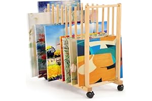 VISWIN Art Storage Rack, Art Canvas Storage, Canvas Boards Rack Art Storage con maniglia e ruote piroettanti per tavolo da disegno, pannello, blocco di carta per studi d'arte, opere d'arte, gallerie.