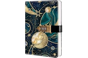 ‎ZXHQ ZXHQ Tagebuch mit Schloss für Mädchen und Frauen, geheimes Schloss-Tagebuch mit exquisitem Musterdesign, nachfüllbares Notizbuch aus Kunstleder, Größe A5 (21 x 15 cm)