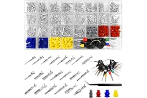 KELAV Kfz Stecker Pins Elektrik Set, 813 Stück Kfz Stecker Pin Zubehör 1/1.5/1.8/2.2/2.8/3.5mm, Drahtdichtungen Entfernen Werkzeugsatz, Steckverbinder Pins Kit für Autos Boote Motorräder