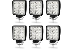 ‎RANDACO Randaco 6 Stück 48W LED Arbeitsscheinwerfer Led Zusatzscheinwerfer 12V 24V Scheinwerfer Außenlampen Aluminium Druckguss IP67 Wasserdicht Rückfahrscheinwerfer für Trecker, Offroad, SUV, Boot, Anhänger