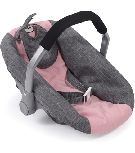 Siège Auto Pour Poupée Bayer Chic 2000 - Gris/Bleu Marine, Parfait Pour Poupées Jusqu'à 50 Cm Avec Bavoir Et Ceinture !