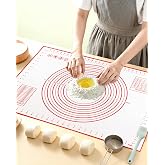 Huglux Silicone Oven Mat 70x50cm BPA Free Non-Slip Resistant Red | Silicone Mat 70 x 50 cm BPA Free, Non-stick and Non-Slip f