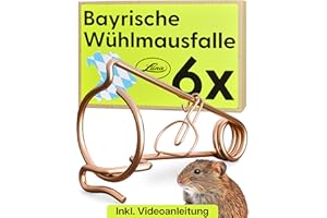 Luna® Bayerische Wühlmausfalle 6X Made in Austria - giftfrei - Kein Köder notwendig - Wühlmausfallen aus verkupfertem Stahldraht - Bayerische Drahtfalle - Kinderleichtes Spannen inkl. Videoanleitung