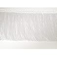 Mnj-Trimmings-2 METRES Fringe Tassel Trim 20CM Wide, Available in 5 Colours (White)