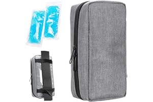 ‎YOUSHARES YOUSHARES Insulin kühltasche Reise Tasche - Medikamente Diabetiker Isoliert Tragbaren Kühler Tasche für Insulin Pen und Diabetes kühltasche mit 2 Kühlakkus, Grau