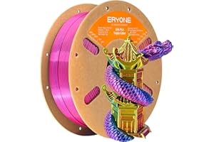 ERYONE Trójkolorowy jedwabny filament PLA, 1,75 mm, do drukarki 3D +/- 0,03 mm, Co-Extrusion, 1 kg/szpula, czerwony, żółty i niebieski