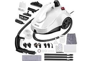KROQO Dampfreiniger mit 23 Zubehörteilen und 5 m Netzkabel für die Reinigung von Öfen, Teppichen, Sofas, Polstern, Spielzeug und glatten Böden.