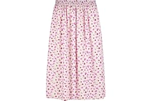 KK Fashion Lines Ladies/Womens Summer Floral Print Skirt, Light Weight Soft Viscose Fabric, Elasticated Waist, 27" Length