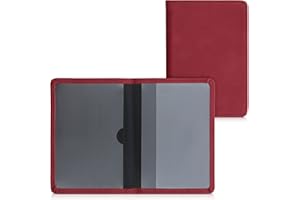 kwmobile Pokrowiec na licencję samochodu ze skóry PU z przegródką na kartę 9,2 x 13 cm składany - czerwony