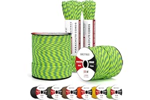 Brotree 4mm Paracord 550 7 Hebras Cuerda de Nylon Tipo III Cuerda de Paracaídas para Supervivencia, Al Aire Libre, Bricolaje (15m, 30m, 50m) - 250kg Carga de Rotura