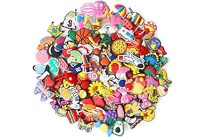 Widisun 100 Pcs Random Shoe Charms - Cute DIY PVC Cartoon Shoe Charms - Decoration for Boys, Girls, Men, Women