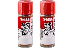 S&B Lot de 2 sachets de mélange d'épices japonaises Nanami Togarashi (2 x 15 g) ; assaisonnement Shichimi en Poudre aux Sept épices.