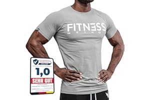 Fitness Method, Sport T-Shirt Herren, Slim-Fit Shirt bequem & hochwertig Männer, Rundhals & Tailliert, Training & Freizeit, Gym & Casual Workout Mann, 95% Baumwolle, 5% Elastan