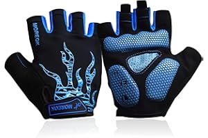 Nesirooh Guantes MTB Hombre y Mujer, Guantes Ciclismo Verano Gel Medio Dedo para Bicicleta Montaña Bici Gimnasio