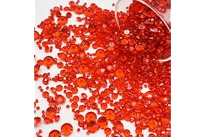 LEEWYOU Diamantes Decorativos, 4000 Piezas Diamantes de Cristal de Transparente, Gemas de Cristal Redondas para Mesa Relleno de Jarrones Boda 3MM/6MM/10MM (Rojo)