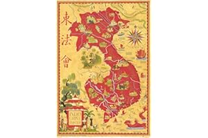 ARTERY8 Map Boucher 1945 French Indo-China Vietnam Pictorial Extra Large XL Wall Art Poster Print Carte français Chine Mur Impression d'affiches