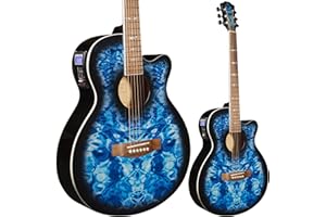 Lindo B-STOCK Shark Electro-Acoustic Guitar with Preamp and Padded Gigbag - Sea Blue (MINOR COSMETIC IMPERFECTIONS)