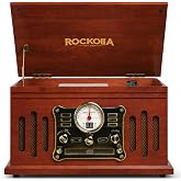 ROCKOLLA Vinyl Bluetooth Turntable with Speakers (Monarch) | 3 Speeds 33/45/78 RPM, FM Radio, CD and Cassette, USB/SD Playbac
