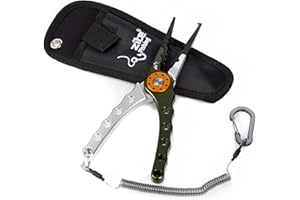 Zite Fishing - Alicates de pesca multiuso como herramienta de pesca, alicates de anillo de sujeción, alicates para desengancho, cortador de cuerda y más con bolsa