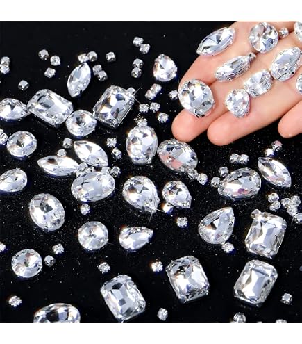 120 Glitzernde Strasssteine Zum Aufnähen In Champagner – Perlen, Herz & Co. Für DIY-Kleidung & Schmuck