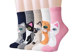 CHALIER COZY Calze da Donna in Cotone con 5 paia di Calzini Invernali Spesse Calze Comode e Morbide, Taglia unica