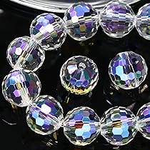 Dowarm 10mm Round Crystal Beads - Pink Faceted Glass For Jewelry Making, 50 Pieces - View #9