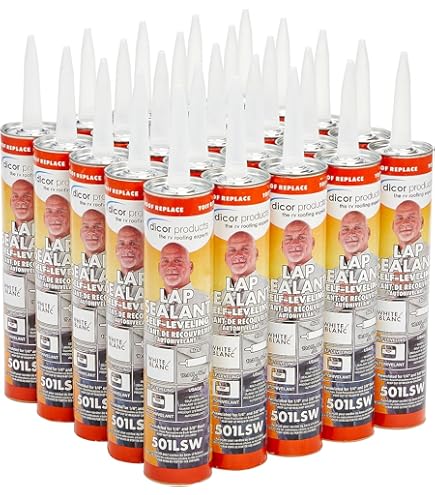 Flat Roof Sealant Dicor Self-Leveling Lap Sealant - 2-Pack White Tubes ( 10.3oz Each) For RV Roof Repair 501LSW Sealant 2-pack - Foto 2