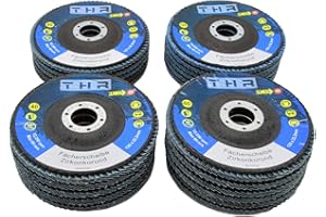 THR INDUSTRIEPRODUKTE Fächerscheiben Ø 125mm Korn 40 60 80 120 Mix 22 Stück Inox Lamellenscheiben Schleifscheiben
