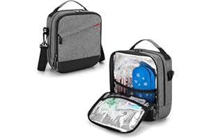 CURMIO Borsa termica per insulina da viaggio, borsa per alimenti per il diabete con tracolla per penna per insulina, glucometro e forniture per diabetici, Grigia (solo borsa)