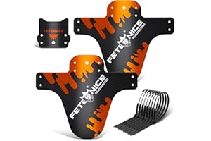 FETESNICE 2 Piezas de Fibra de Carbono Textura MTB Bicicleta Guardabarros Delantero Trasero DH Ciclismo 24/26/27,5/29 Mountain Bike Guardabarros