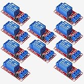 GTIWUNG Lot de 10 Module Relais 1 Canal, 5V 1 Channel Relay Module avec Optocoupleur, Compatible avec Déclencheur de Bas Ou H