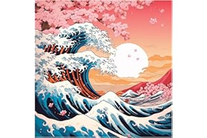 DAISEN ART Peinture Numero Adulte, DIY Peinture par Numero Adulte, Peinture Acrylique pour Adultes Enfants débutants Facile sur Toile Peinture Numero avec peintures et pinceaux, vagues 40×40 cm