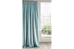 Eurofirany RIA Tenda Oscurante, Tenda con Fettuccia Arricciatenda - 1 pz, Tenda Extra Lunga, Elegante, Tinta Unita, Soggiorno, Camera da Letto, Densità 290 g/m², 140x270 cm, Verde Acqua