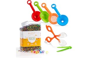AQUILA TOYS - KIDS JOY INSPIRED Aquila Toys Zertifiziertes Wasserperlen Set (8 in1) 50000 Stück Gelperlen Wasserkugeln Perlen Pflanzen Vase Deko Grüner Punkt Geschenk