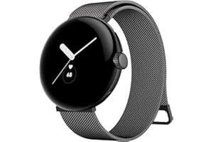 Tobfit für Google Pixel Watch Armband Google Pixel Watch 2 Armband für Herren Damen, Edelstahl Magnetisches Mesh Metall Ersatzbänder Kompatibel mit Google Pixel Watch 2/Watch 1(Schwarz)