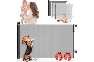 P PARVULÍ PARVULÍ Barrera Seguridad Niños Escalera Retráctil 0 a 140 cm + 2 Protectores de Puerta - Valla Seguridad Infantil - Barrera Perros Puerta - Puerta Escalera Bebe Seguridad - Interiores y Exteriores